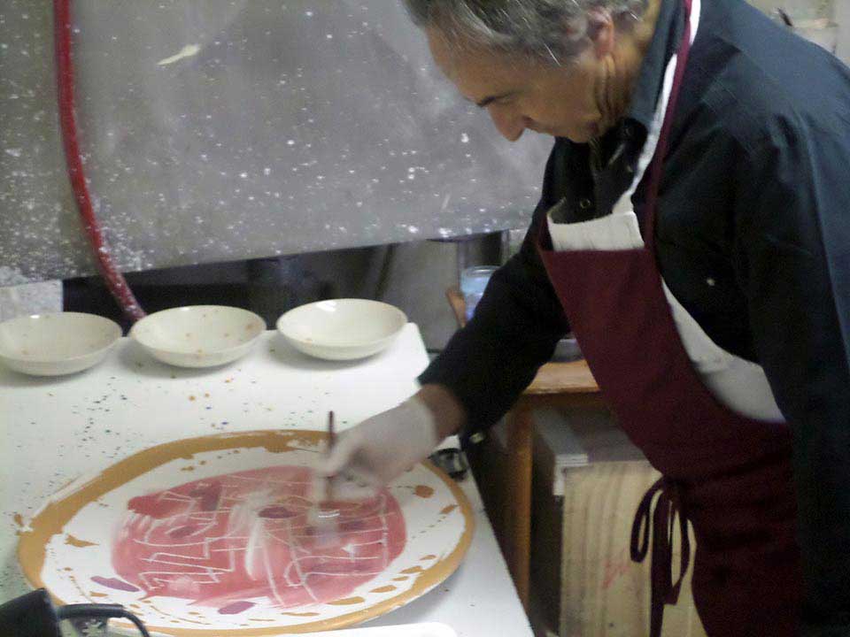 Gli autori della bottega Ceramiche Pierluca. Albisola, Savona. Ugo Nespolo